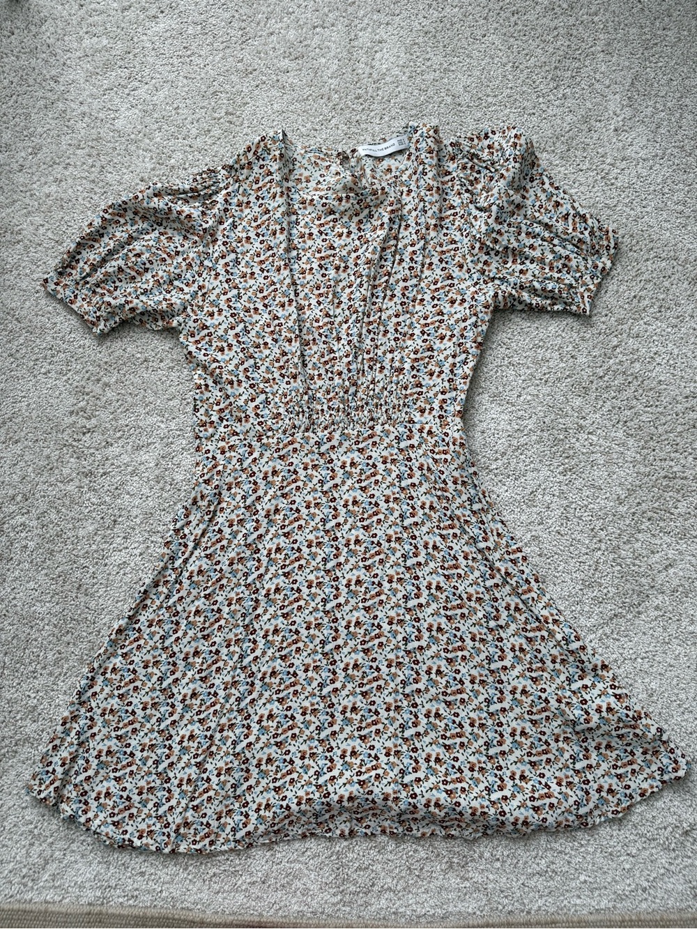 Faithfull The Brand Mini Floral Short Sleeve  Dress